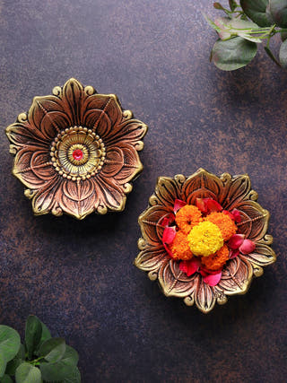 Large Lotus Diya | Set of 2