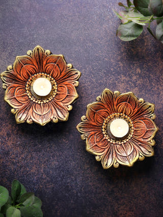 Large Lotus Diya | Set of 2