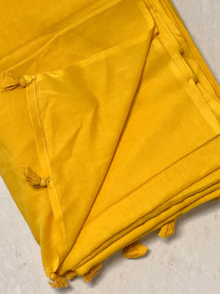 Glow Getter Yellow Mul Cotton Saree