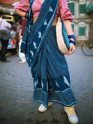 Namita Indigo Natural Dye Cotton Saree