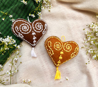 Gingerbread Heart Christmas Ornaments | Set of 2
