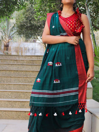 Emerald Ghar Saree