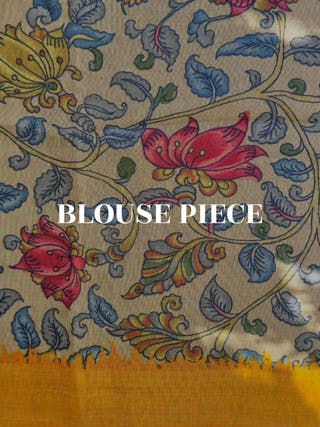 Sunehra Safar Mustard Kalamkari Saree