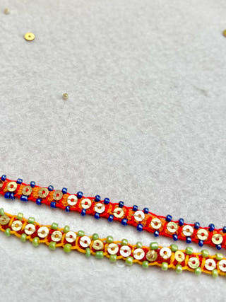 Hand Embroidered Blanket Stitch Rakhi | Set Of 2 | Yellow & Red