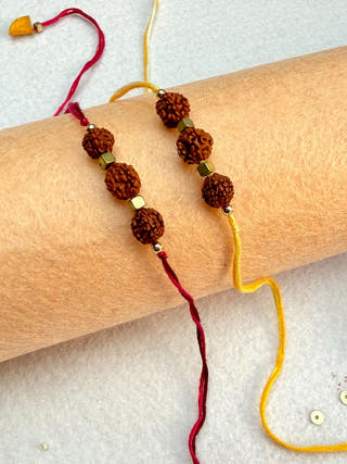 Handmade Rudhraksh Rakhi | Set Of 2