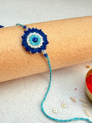 Hand Embroidered Nazar Battu Rakhi