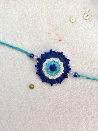 Hand Embroidered Nazar Battu Rakhi