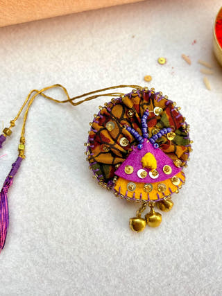 Hand Embroidered Mor Lumba  | Multicoloured Print