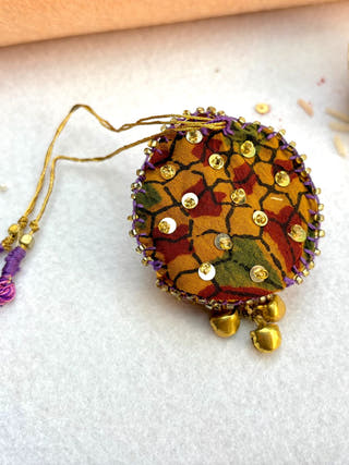 Hand Embroidered Mor Lumba  | Multicoloured Print