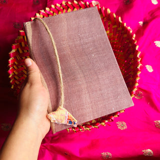 Cinnamon Upcycled Handloom Fabric Journal Kauseyah