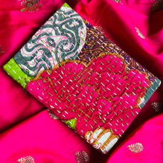 Flora Upcycled Handloom Fabric Journal Kauseyah