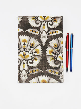 Flower Printed Mini Notebook Beown And White ARTISANNS NEST