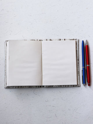 Embroidered Mini Notebook White and Black ARTISANNS NEST