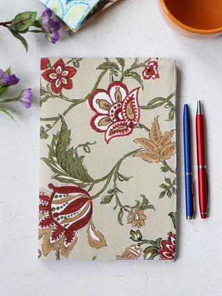 Floral Printed Soft Cover Notebook Red ARTISANNS NEST