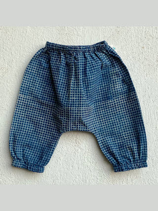 Organic Check Kurta With Matching Pants Indigo Whitewater Kids
