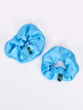 Upcycled Satin Scrunchies Blue ECOKARI