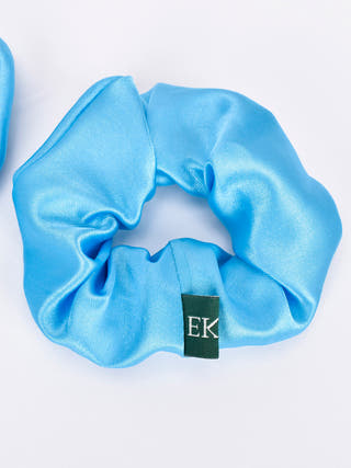 Upcycled Satin Scrunchies Blue ECOKARI