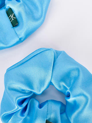 Upcycled Satin Scrunchies Blue ECOKARI