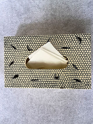 Warli Hand Painted Tissue Box | Terracotta