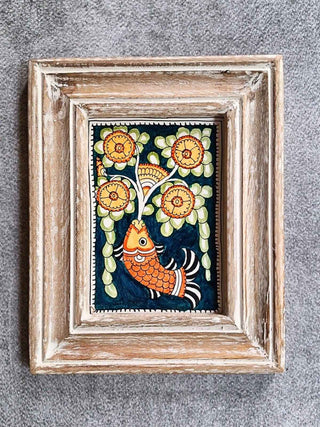 Vintage Finish Hand Painted Kalamkari Frame FolkStroke