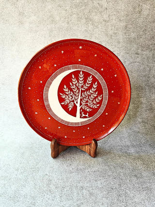 Hand Painted Warli Wall Plate
