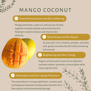 Mango Coconut Soap Bar for Dry Skin