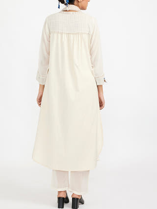 Three Piece Fuss Free Co-Ord Set White Jayati Goenka