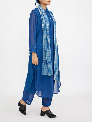 Three Piece Fuss Free Co-Ord Set Blue Jayati Goenka