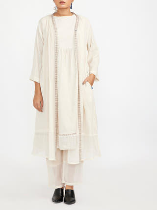 Spring Summer Three Piece Fuss Free Co-Ord Set White Jayati Goenka