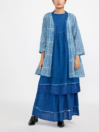 Three Piece Jg Signature Button Fuss Free Co-Ord Set Blue Jayati Goenka