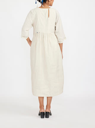 Midi U Yoke Dress In Ivory Colour Jayati Goenka