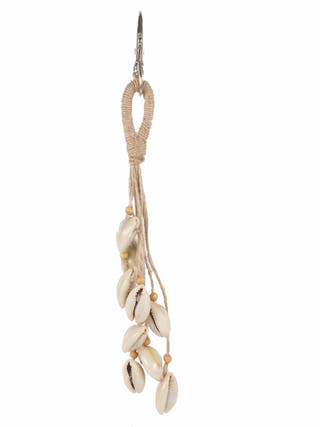 Earthy Cowry And Jute Bag Charm