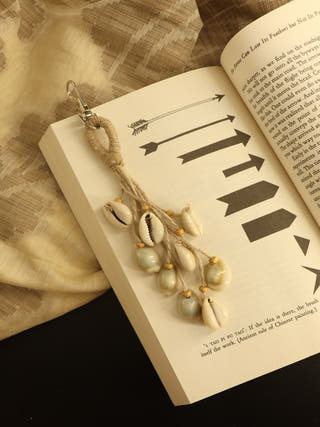 Earthy Cowry And Jute Bag Charm