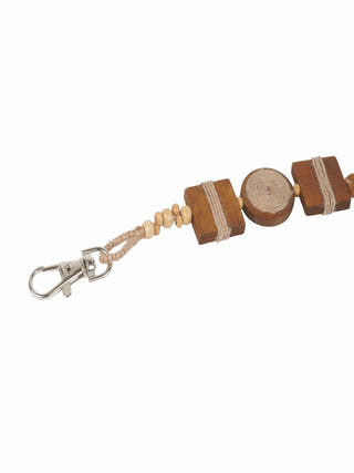Earthy Wood Tassel Bag Charm