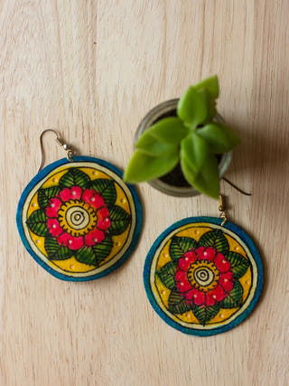 Marigold Leather Puppet Ear Rings