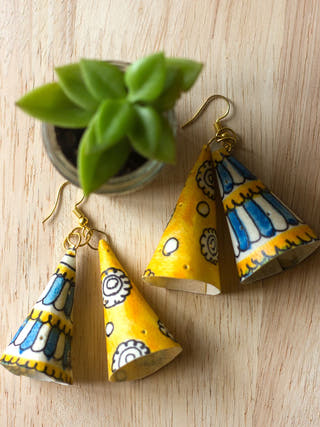 Bells Leather Puppet Ear Rings