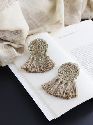 Jute Tassel Earring