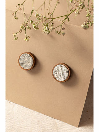 Silver Repurposed Fabric and Wood Stud