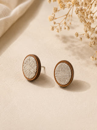 Silver Repurposed Fabric and Wood Stud