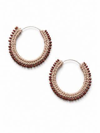 Hand Crochet Jute and Bead Hoops