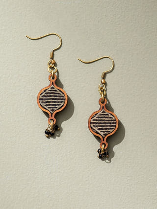 Wood Earrings In Black WHE