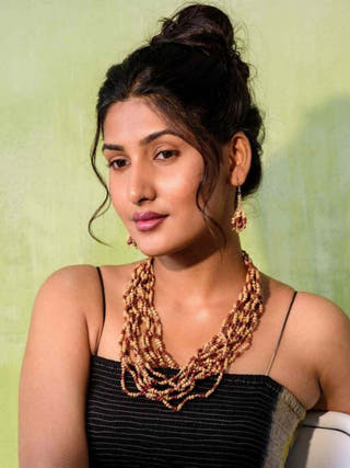 Eco Chic Jute & Wooden Beads Tassel Earrings