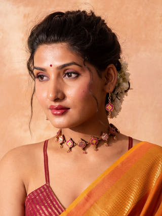 Wood Earrings In Pink WHE