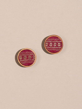 Wood Stud Earrings Reddish Gold WHE