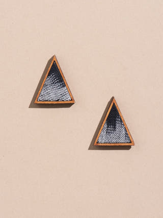 Black and White Repurposed Fabric and Wood Stud