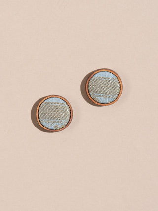 Wood Stud Earrings Greyish Gold WHE