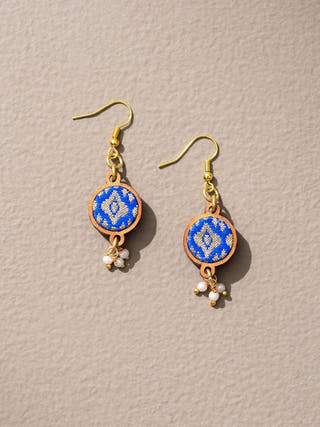 Repurposed Fabric and Wood Earrings WHE