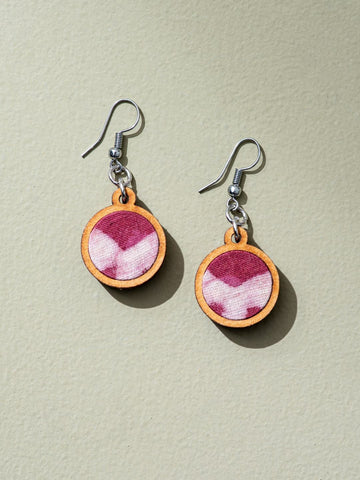 Wood Earrings Pink