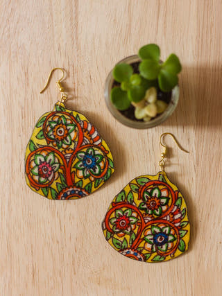 Tholu Bloom Leather Puppet Ear Rings