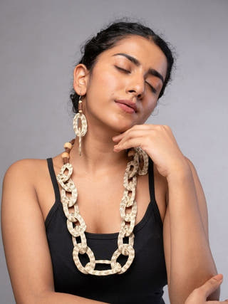 Sabai Grass Handweaving Loop  Earrings